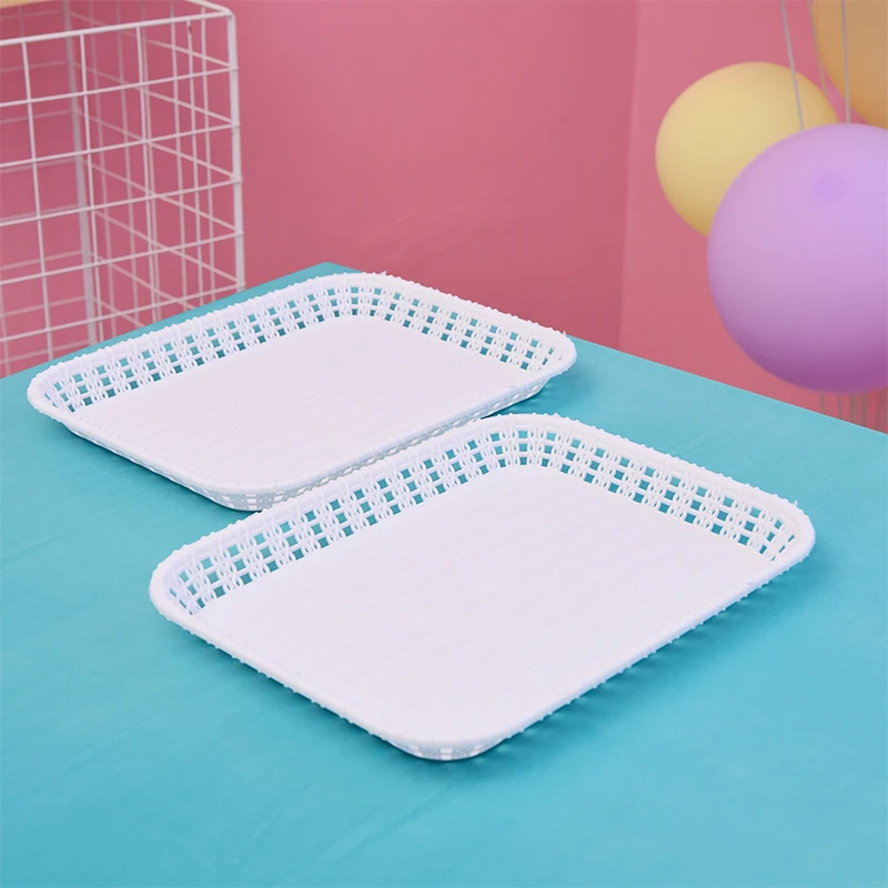 2 pcs big plate 3 ярусная пищевая пластиковая фруктовая десертная тарелка, подставка для торта, декор для свадьбы, дня рождения, макарон, 2 ярусные тарелки - Цвет: 2 pcs big plate