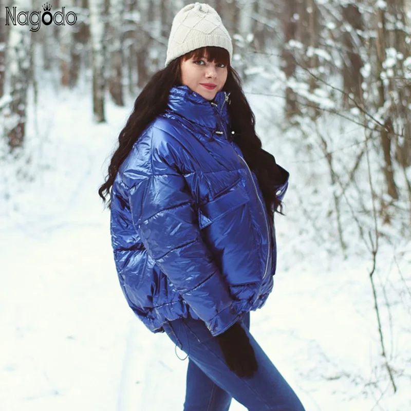 Nagodo, Женская куртка-пуховик, зима, doudoune femme hiver, Женская куртка-пузырь, пальто большого размера с карманами, парки mujer