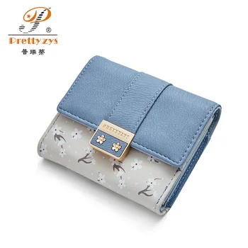 

Prettyzys Trifold Wallet Women Card Holder Zipper Patchwork Coin Purse Ladies Wallet Female Purses Short Carteira New Design