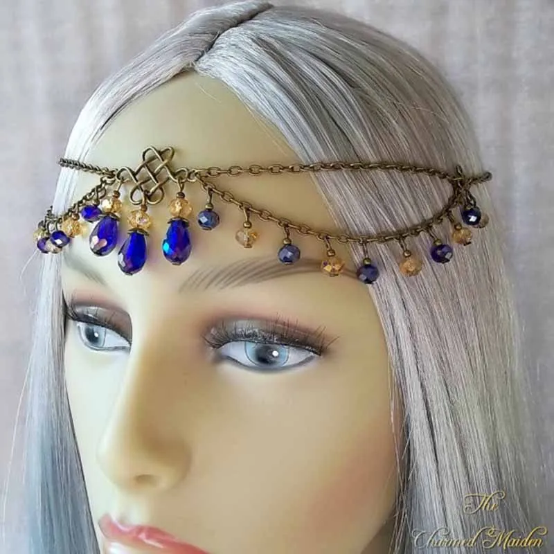 Классические женские украшения на лоб, головной убор, многослойная кристальная цепочка на голову, женские Украшения для волос, T032