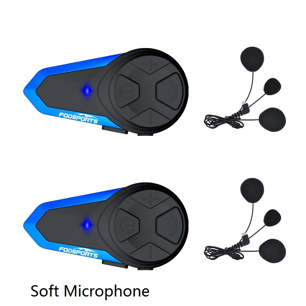 Fodsports 2 шт. BT-S3 мотоциклетный шлем Интерком Мото шлем Bluetooth гарнитура Водонепроницаемый Intercomunicador BT Interphone FM - Цвет: For Full Face Helmet