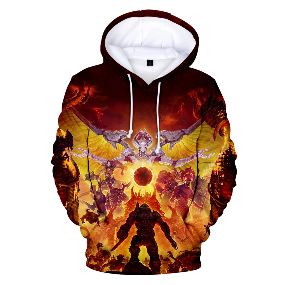 

Doom Eternal Hoodies Sweatshirts Science Fiction Film Hoodie Men's Casual Tops 2020 Personality 3D Print Movie Long Sleeve Full