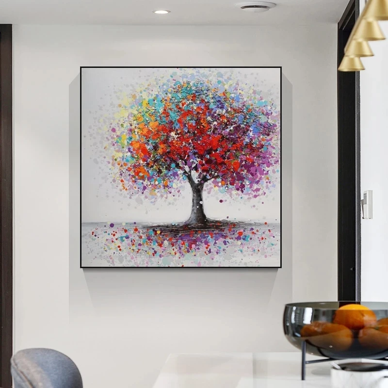 

Abstract Trees Landscape Oil Paintings Print On Canvas Colorful Pop Art Canvas Prints Wall Pictures For Living Room Cuadros