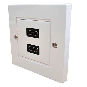 

HDMI Twin Dual Faceplate Face Plate Wall Socket 2 Port - for INTEGRATED CABLES