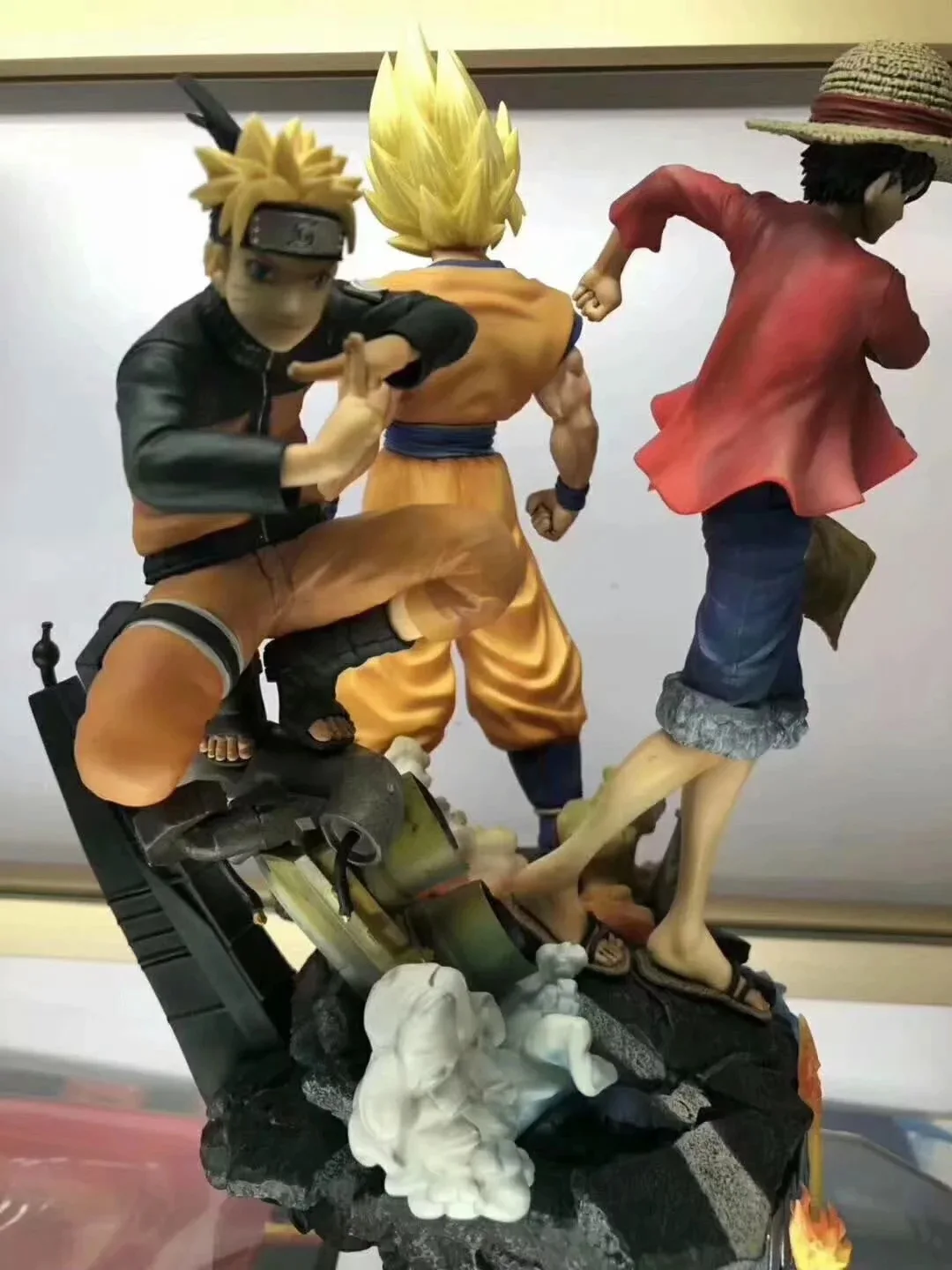 

One Piece Jump Disorderly Bucket Luffy Naruto Uzumaki Naruto Sun Wukong Big Three Statue Garage Kit