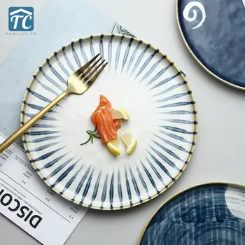 

Nordic ceramic steak western dish retro personality dessert Home Decoration Fruit Cake plates Dinner Set Salad Snack tableware