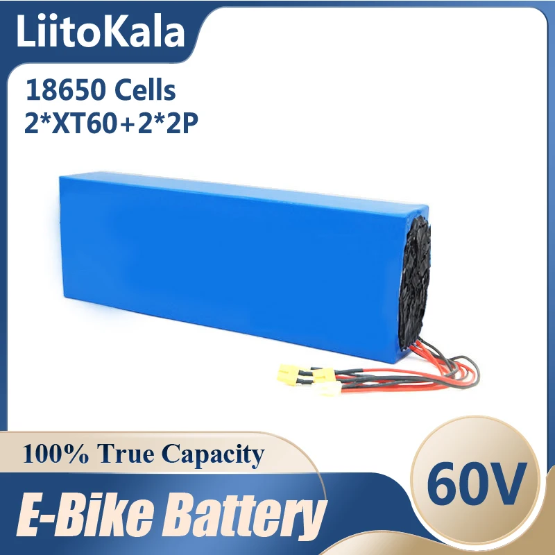 

LiitoKala 60V Electric Scooter Battery with double charging ports 50A BMS Lithium Battery Pack 67.2V Ebike Scooter Battery