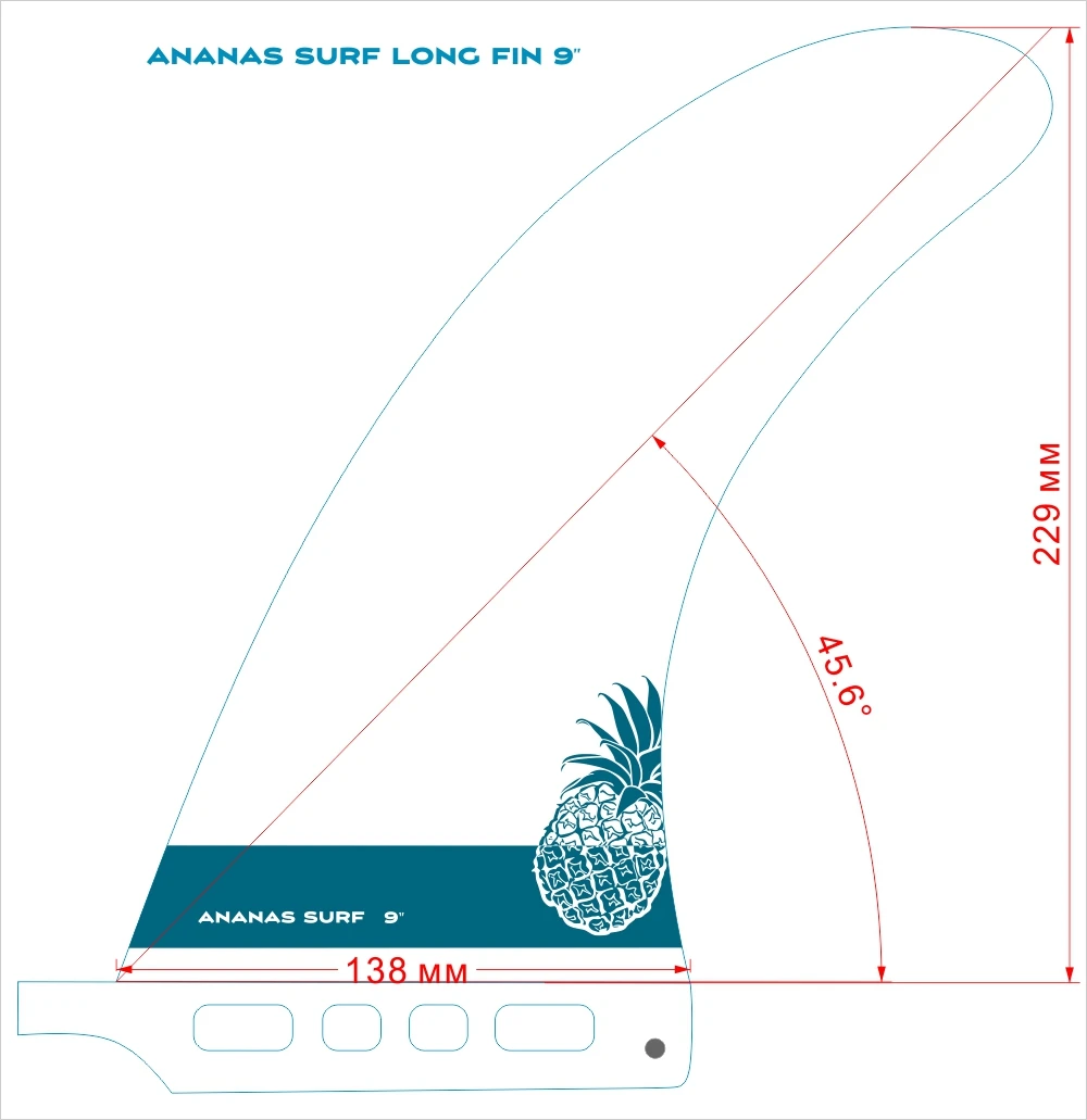 Ananas Surf серфборд центральный плавник для лонгборда 9" ноузрайдер 9 дюймов us база sup аксессуары
