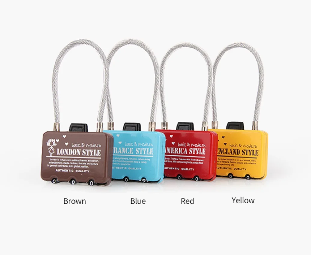 Mini type Travel padlock Anti-theft Backpack Small Padlock Resettable 3 Digit Combination Suitcase Password Code Lock Padlock