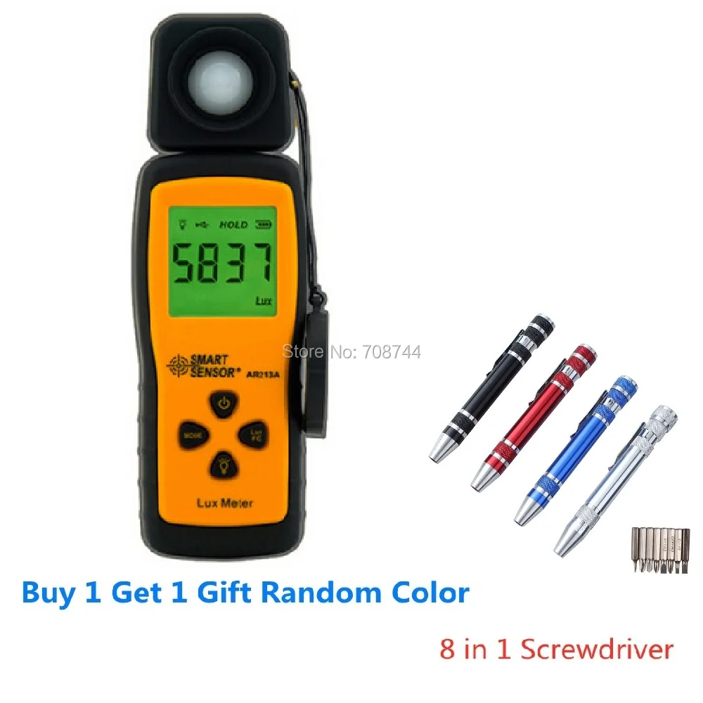 

Mini Digital Light Tester Lux Meter 1~100.000lux Smart Sensor AR213