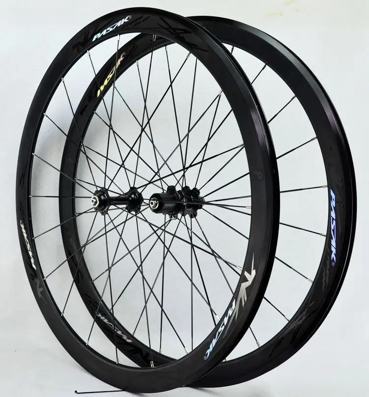 700C дорожный велосипед комплект велосипедных колес 40 мм плоские спицы ультра светильник Palin подшипник колеса 11 скоростей C/V тормоза колеса обода - Цвет: black hub black