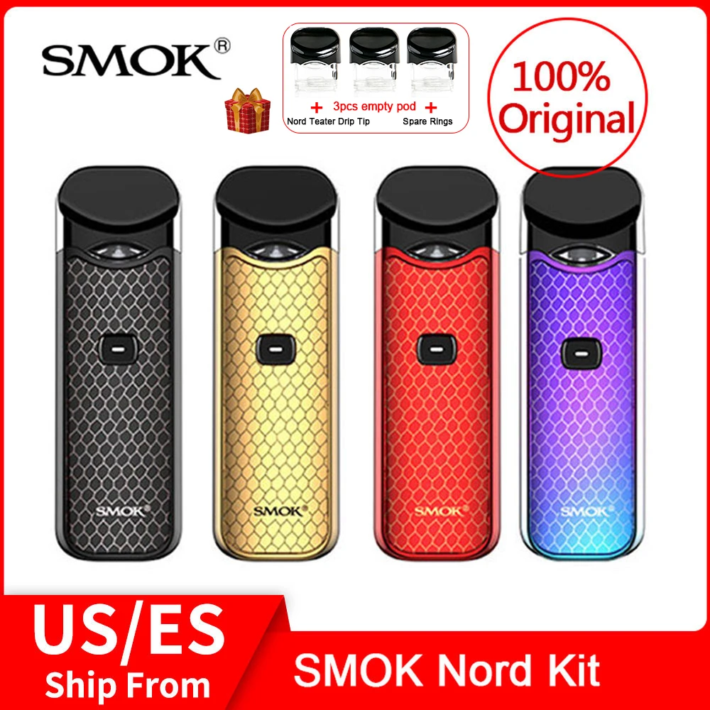 En Ligne Kit SMOK Nord Original + batterie intégrée + bobines + dosette 3 ml pour Cigarette électronique kit vape dosette nord vs kit smok novo kit infinix