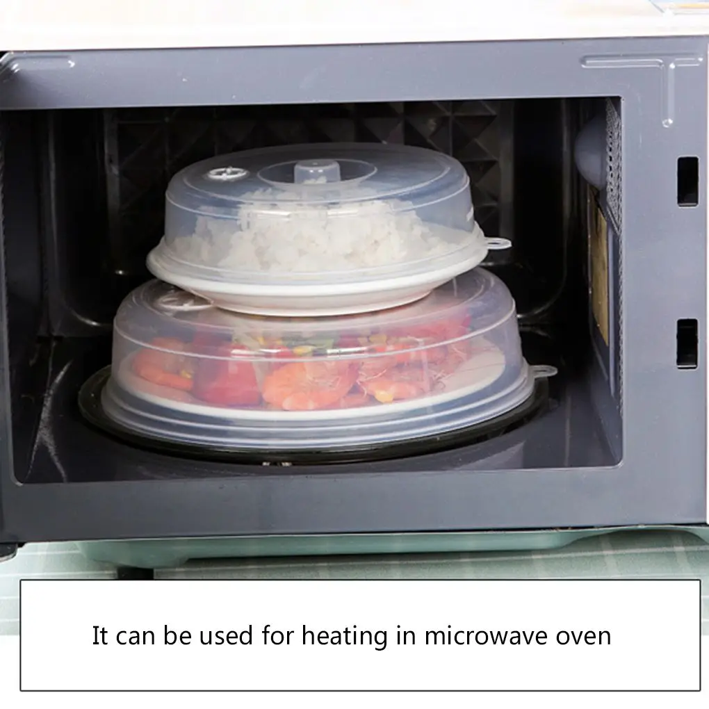 

New Plate Cover Anti-Splatter Lid for Microwave with Steam Vent Bowl Food Protection Dome Plastic