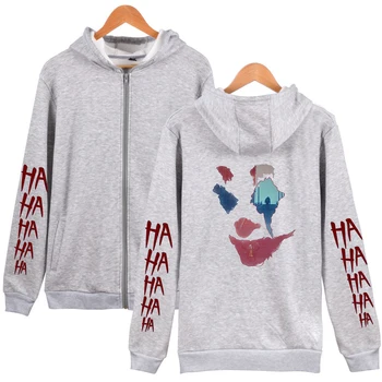 

HAHA joker Printed Cool Streetwear Riverdale Zipper Hooded Sweatshirt 2019 New Printed Harajuku Casual Hoodies Zipper Sweatshirt