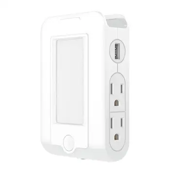 

5 in 1 LED Night Light Control Auto Sensor Usb Socket Charging Rack Dual Usb Socket Adapter Mobile Phone Charging Rack