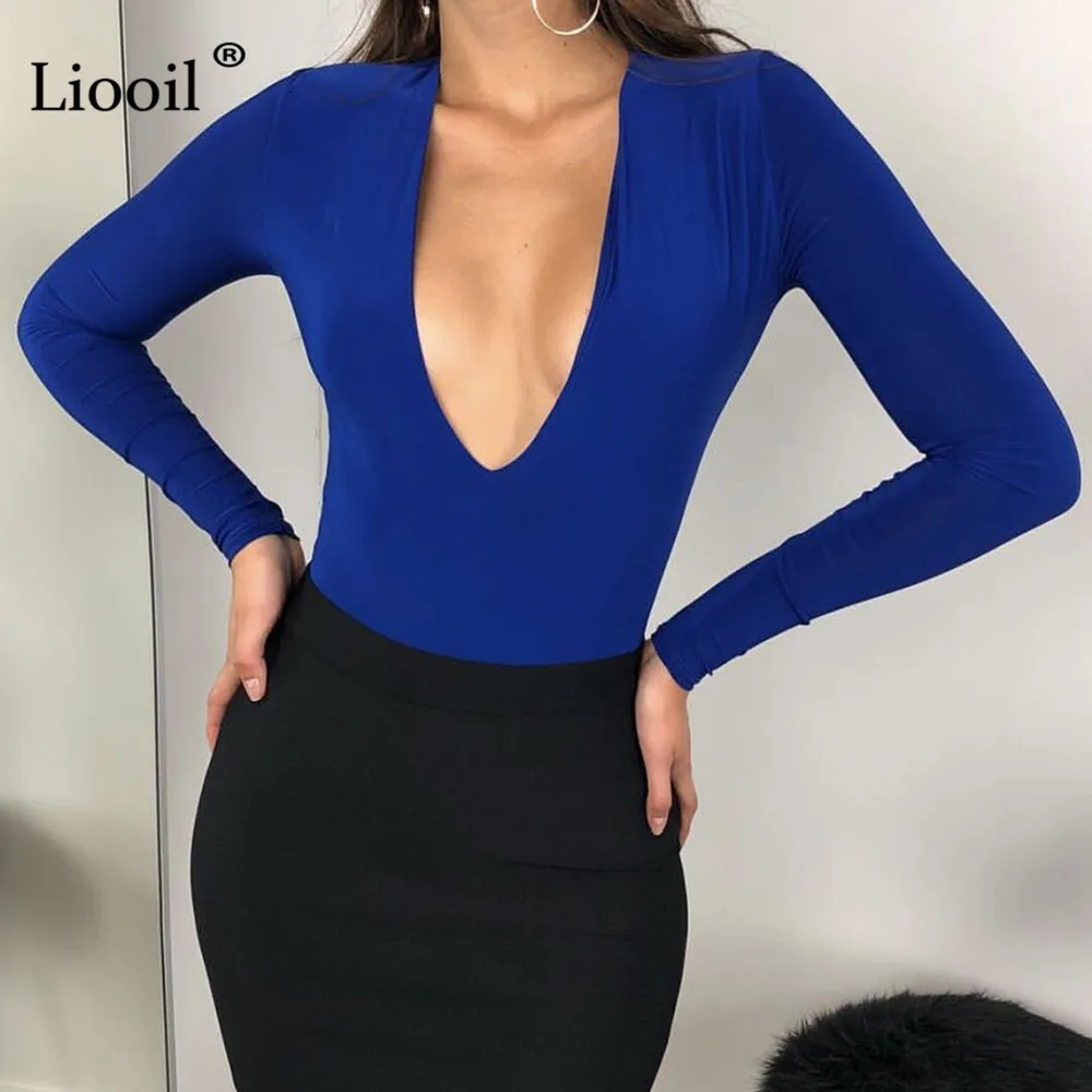 Liooil, черный, белый, боди, сексуальный облегающий костюм, топы для женщин,, Осень-зима, длинный рукав, v-образный вырез, Облегающий комбинезон для вечеринки в клубе