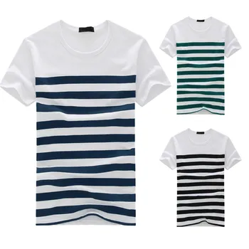 

Men's Stripe Printed T-shirt New Hot Short Sleeve O-neck Loose Tops Pullover Spring Summer Fashion Casual Daily футболка YL5