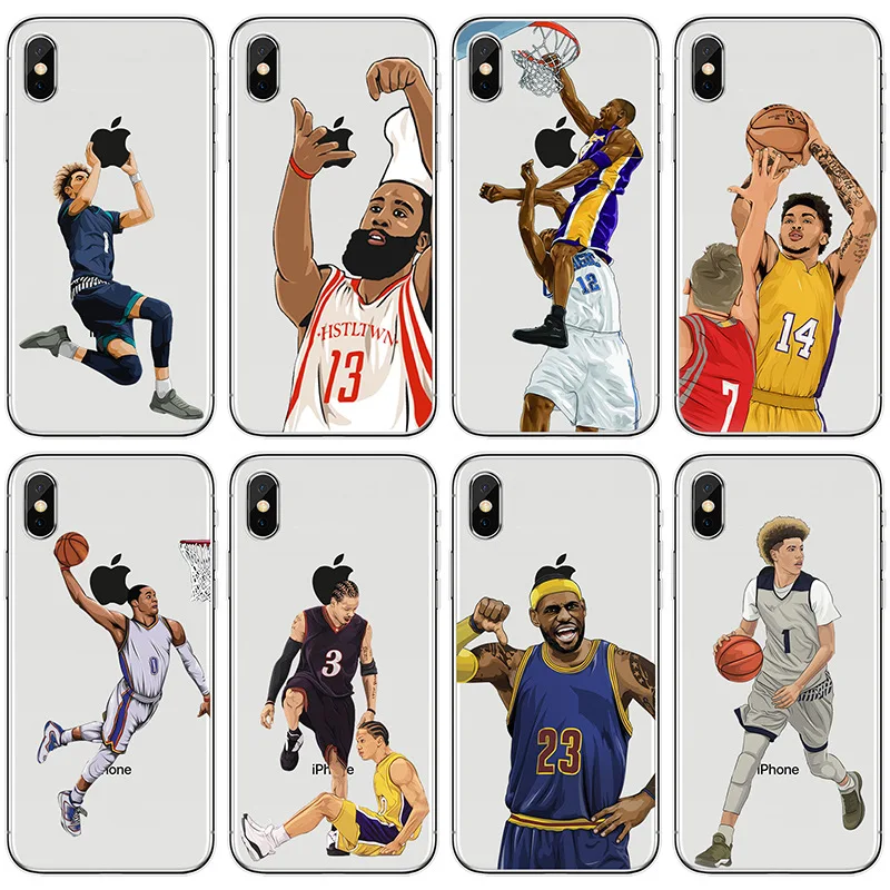 

NBA Star for Curry Kobe Jordan Painted Mobile Phone Case for IPhone 11 X XR XS Max 7 8 6 6S Plus 5 5S SE 7P 8p for iPhone 11 Pro