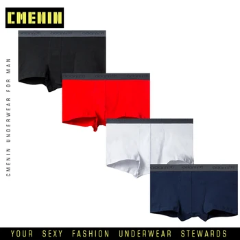 

4pcs Men Boxer Underwear Male Boxers Man Underpants Cotton Cueca Boxershort Panties Breathable Comfortable Homme Solid AD304
