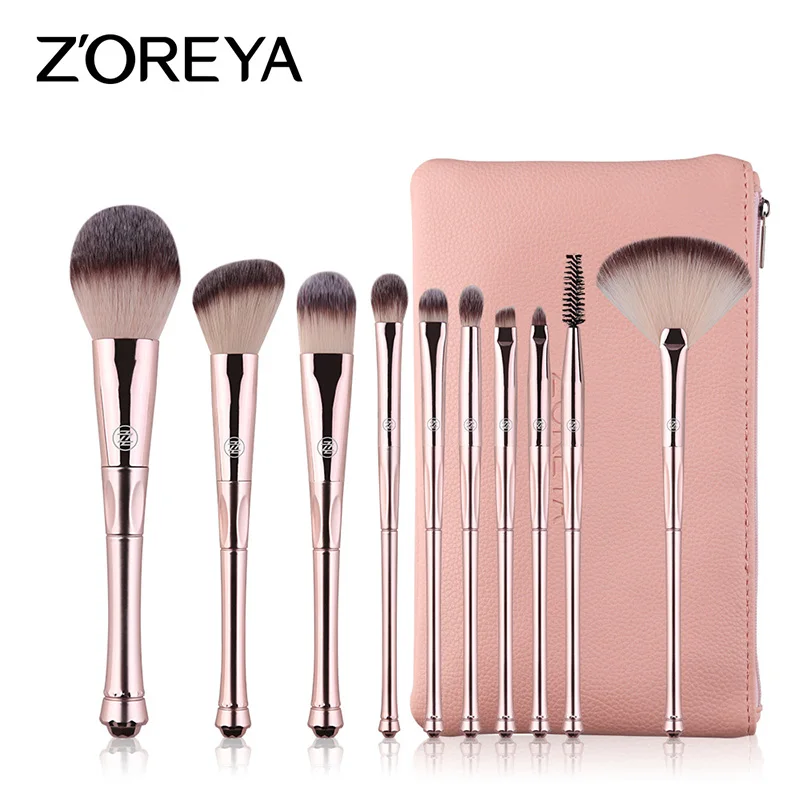 Makeup Set Brush 10 Crown Handle Man-made Fiber Portable Beginner | Красота и здоровье