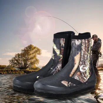 Outdoor Fishing Shoes Waterproof Wear-resistant Non-slip Boots Camo 1