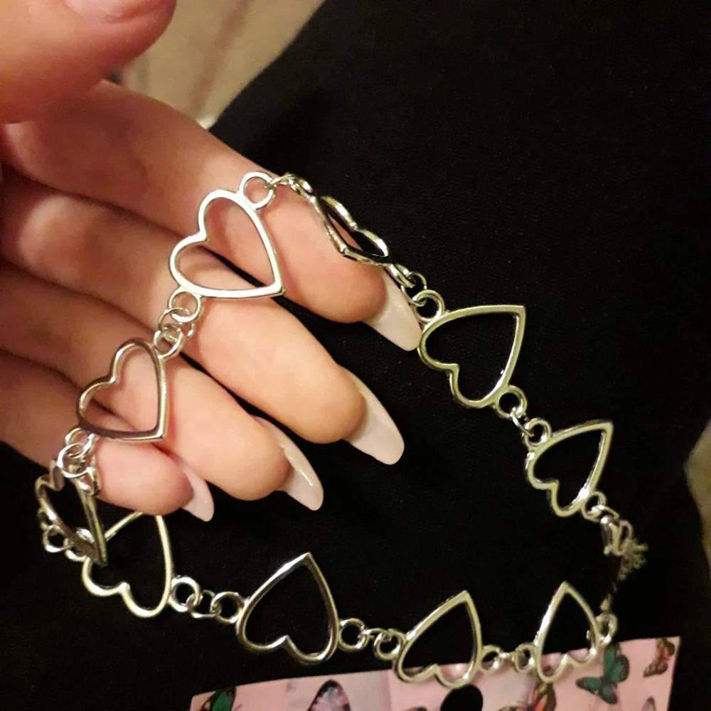 New Fashion Mujer Korean Sweet Love Heart Choker Necklace Statement Girlfriend Gift Cute Necklace Jewelry Collier Femme Gifts