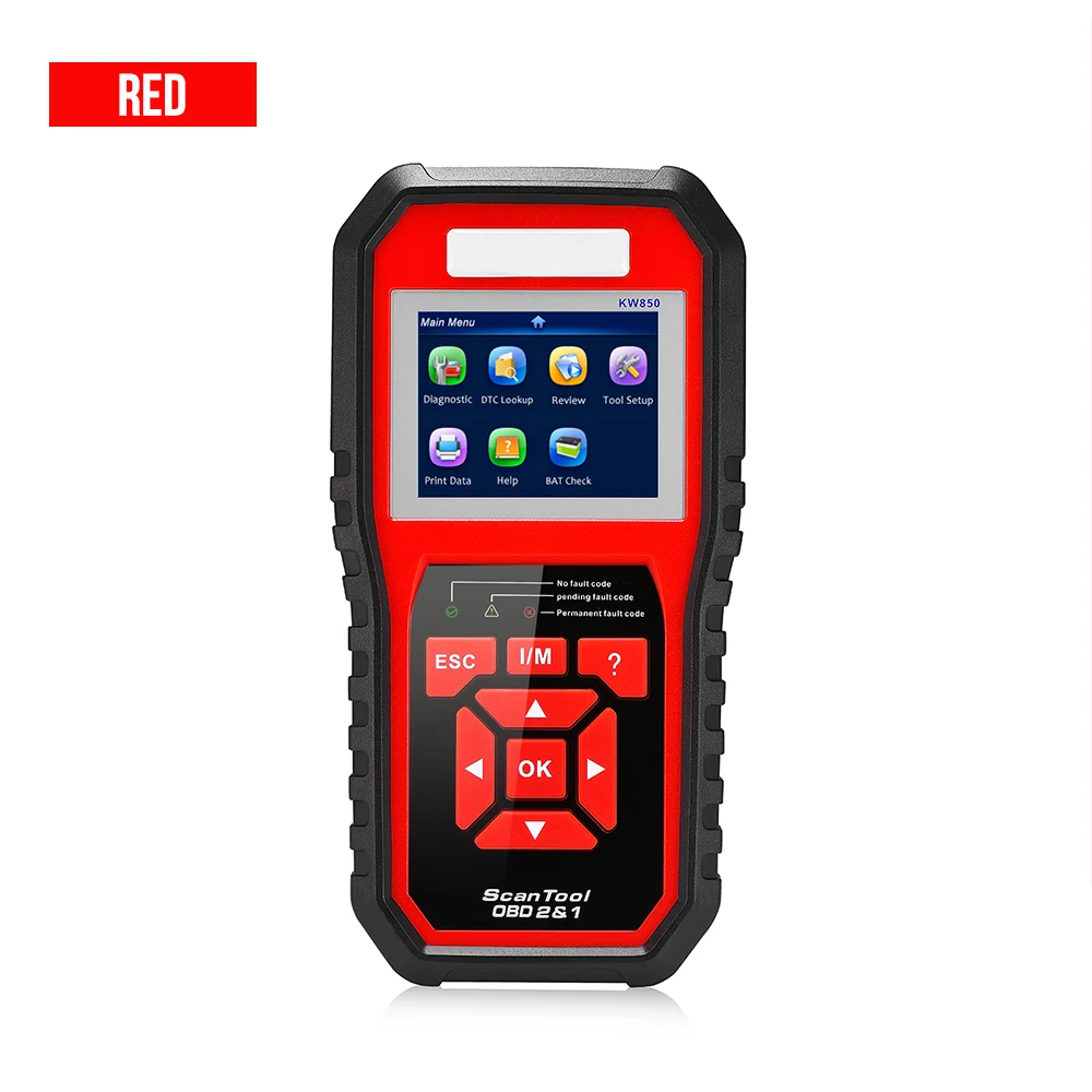 Vehemo OBD2 автомобильный сканер двигателя диагностический сканер универсальный OBD Код читатель Автомобильная диагностика для KONNWEI KW850 - Цвет: Red