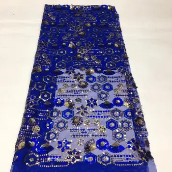 

Sequence African french net lace fabrics glitters 2020 Nigerian organza mesh high quality Swiss embroidered sequins tulle cloth
