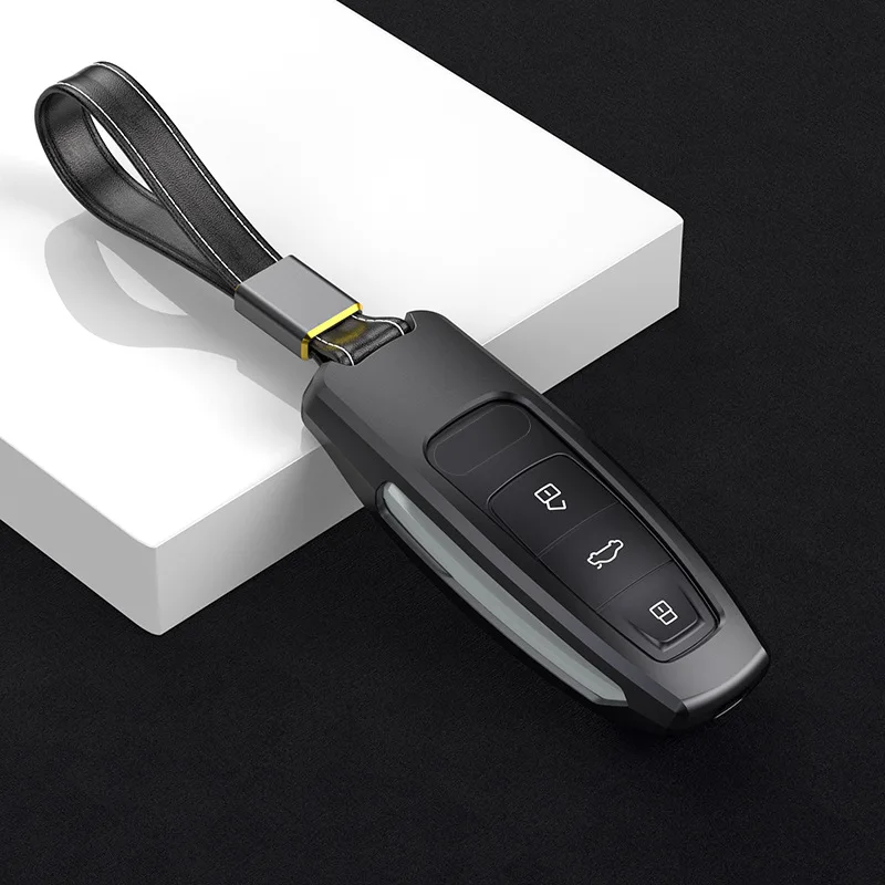 

Car Aluminium Alloy Key Holder Key Fob Cover Case Shell Chain Key Protection for Audi A6l A7 A8 A5