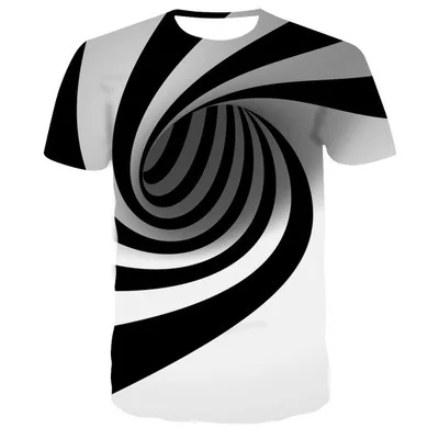 3D Visual Swirl Print T-shirt for Boys