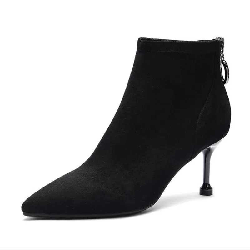 

Fashion high heel women's boots Autumn and winter pointed sexy high heels women Thin heels ankle boots martin boots botas