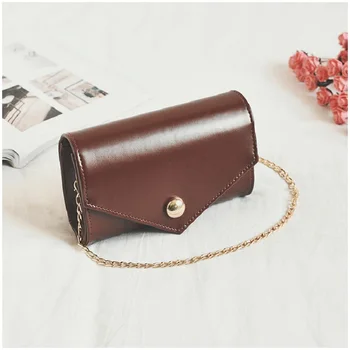 

Women's fashion new oil leather small buckle shoulder bag small European and American simple women's bag