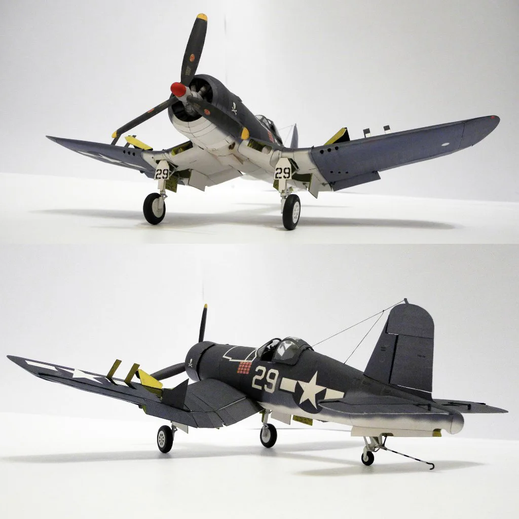 1:33 США F4U-1A пират Shipborne Fighter DIY 3D бумажная карточка Модель Строительный набор образовательных игрушек военная модель строительные игрушки