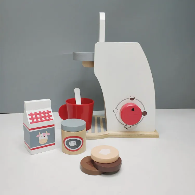 Wooden Kitchen Cook Baby Toys Wood Coffee Machine Toaster Food Mixer kids Pretend Play Early Learning Educational New Year Gift (10)