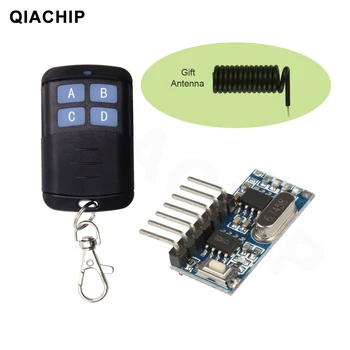 

QIACHIP 433Mhz Wireless Remote Control switch Transmitter RF Learning Code Decoding Receiver Module 4CH RX480E gift antenna DIY