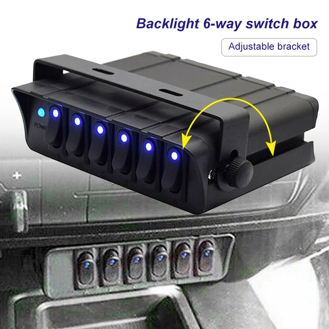 12V Switch Box Rocker with LED Light Indicator For Truck JEEP Offroad RV 6  Gang Toggle Controller Panel Durable - AliExpress