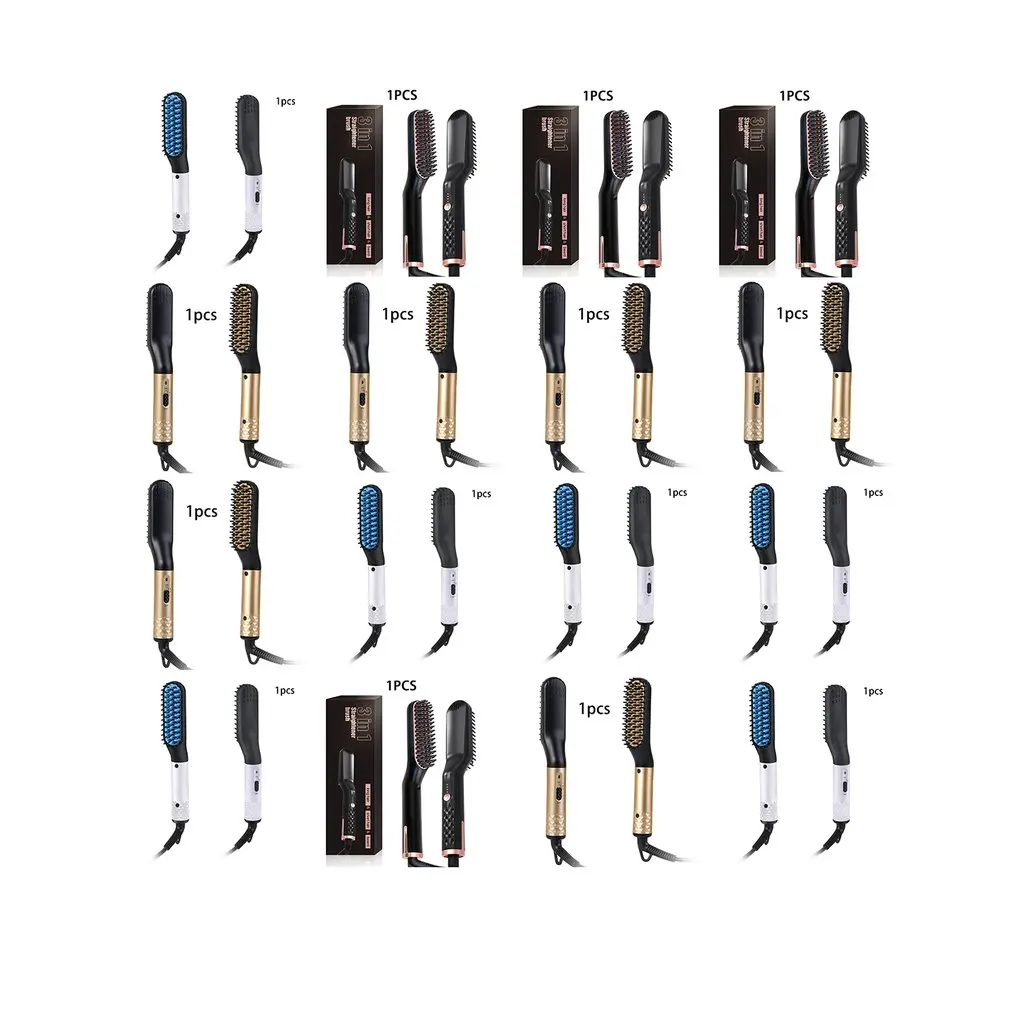 Men'S Multi-Function Straight Hair Comb Beard Style Combing Type Hair Comb Ceramic Hair Straightener