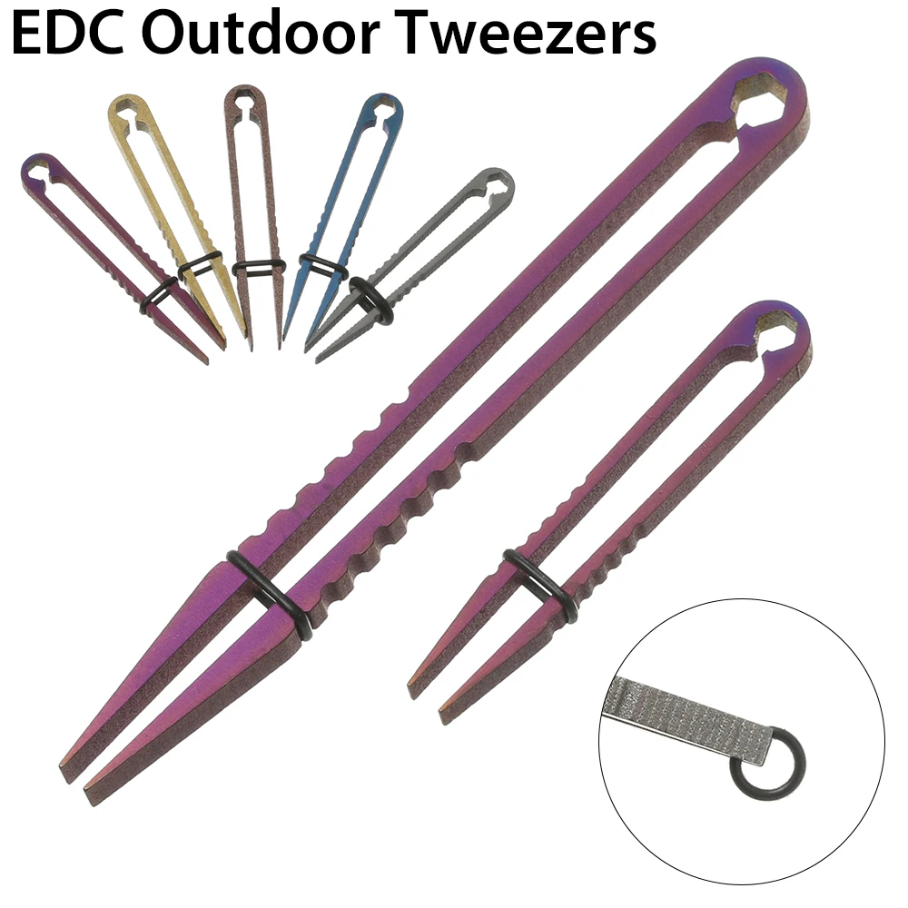 2 Sizes TC4 Clip Titanium Tweezers Pick Up Clamping EDC Multipurpose Gadget Professional Camp Outdoor Pocket Maintenance Tool multi function tool