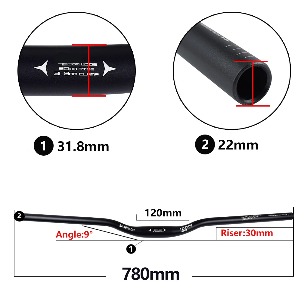 Bicycle Handlebar MTB Handlebar 720/780mm*31.8mm Aluminum Alloy Road Mountain Bike Cycling Parts