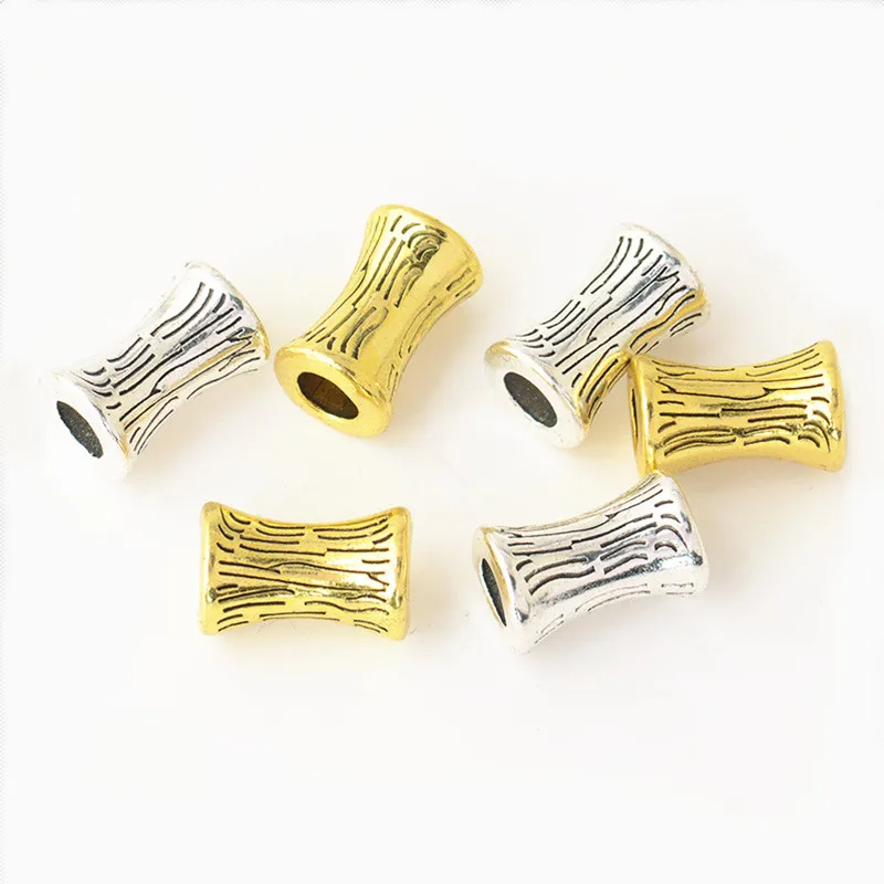 

50 PCS 8x12mm Antique Gold/Silver Plated Bamboo Joint Beads Metal Alloy Spacer Loose Beads DIY Accessories For Jewelry Making