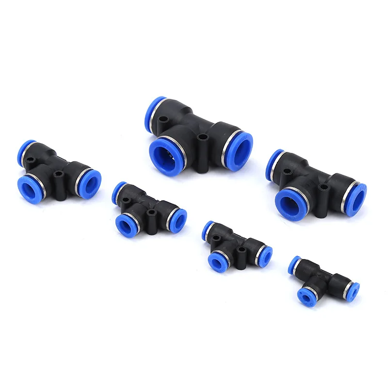4mm 6mm 8mm 10mm 12mm 14mm 16mm Hose Tube Equal Union Tee Type One Touch Air Pneumatic Push In Pipe Fitting Quick Connector |