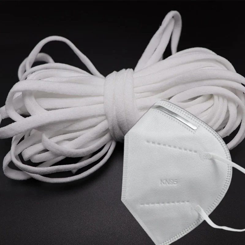 

High Quality 10kg/lot 5mm Flat rope 30 color DIY Face Masks Elastic Band Rubber Band String Ear Cord adjuster Accessories Making
