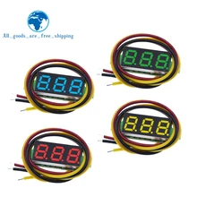 Voltímetro digital de CC de tres líneas de precisión TZT, cabeza LED, DC4.5V-30V voltímetro digital, Mini voltímetro Digital de 0,28 pulgadas, 0-100V