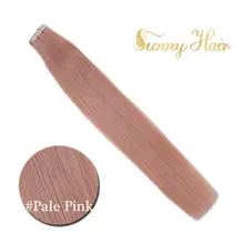 VeSunny, накладные волосы на Клейкой Ленте, настоящие человеческие волосы, кожа, уток, бледно-розовый, машина, Remy, качественные европейские волосы, 50 гр