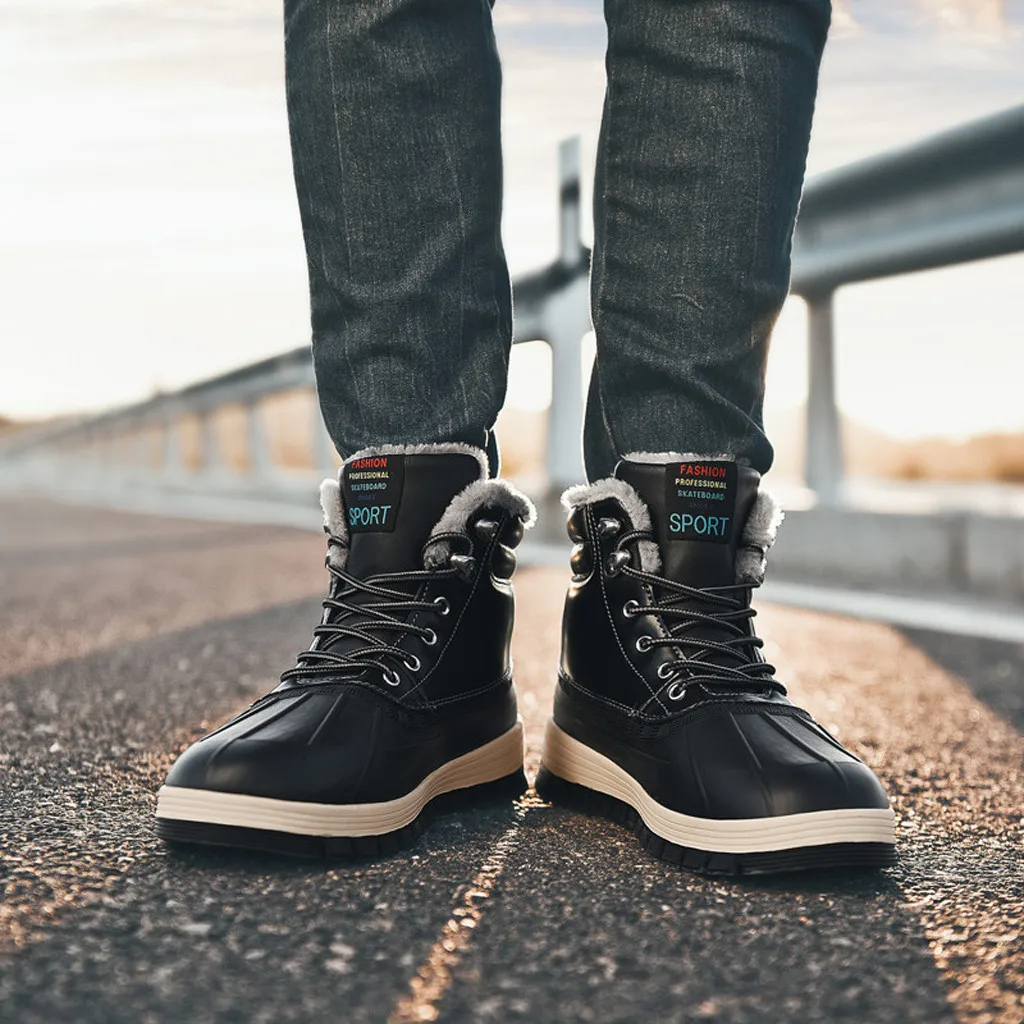 Мужская обувь; модные мужские ботинки; zapatos de hombre; мужские повседневные Бархатные Теплые хлопковые ботинки; водонепроницаемые удобные зимние ботинки
