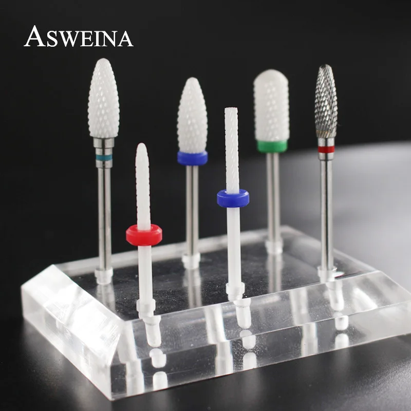 

ASWEINA 1pc Ceramic Nail Drill Bit Pedicure Machine Electric Carbide Drill 3/32" Shank Machine Apparatus for Manicure Accessory