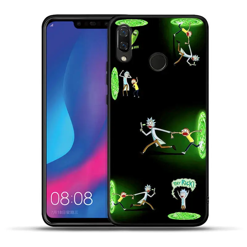 Черный силиконовый чехол Rick and Morty для Honor 20 Pro 10 9 9i 8 Lite 8X8 S 8C 7A 7X V20 View 20 матовый чехол Coque Etui - Цвет: H1367
