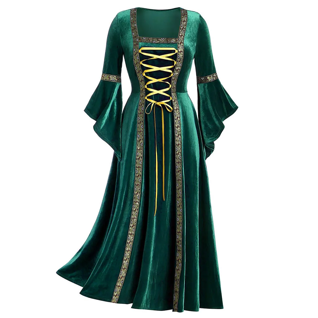 

JAYCOSIN 2019 New Style Plus Size Halloween Dresses Velvet Patchwork Party Dresses Women Evening Solid Women Halloween Dress