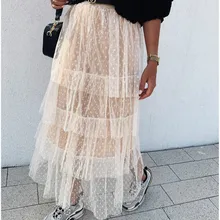 Женская юбка-пачка из тюля в Корейском стиле, эластичная многослойная плиссированная юбка с высокой талией, новая мода