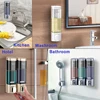 Liquid Soap Dispenser Wall Mount 300ml Bathroom Accessories Plastic Detergent Shampoo Dispensers Double Hand Kitchen Soap Bottle ► Photo 2/6